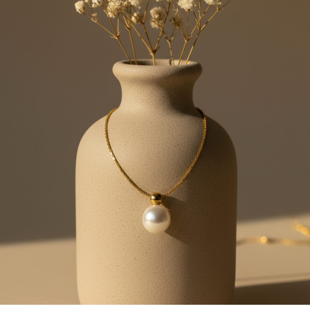 18k Gold-Plated Pearl Necklace