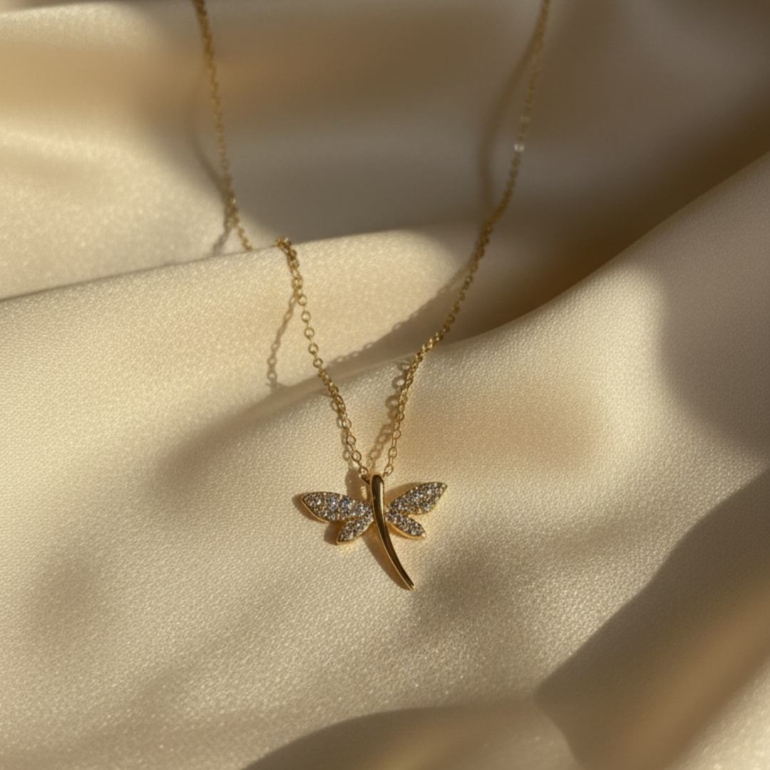 Dragonfly Zircon Diamond Necklace