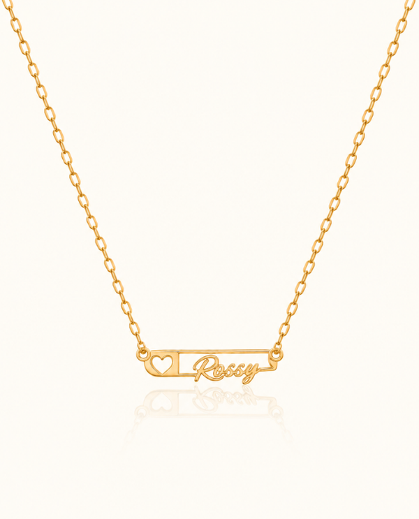 Safety Pin Name Necklace