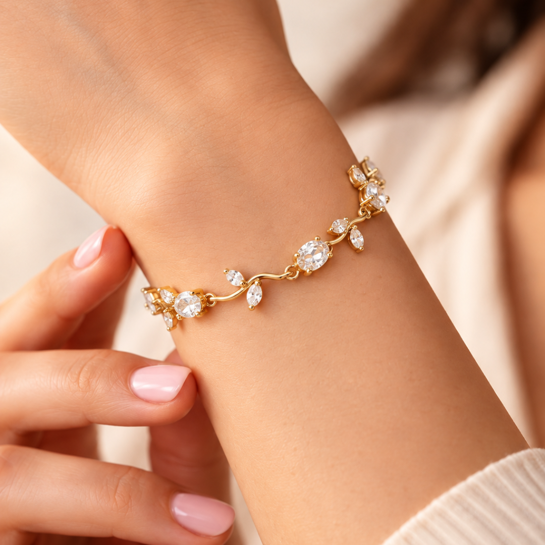 Petal Glow Bracelet - 18k Gold ( Demi Fine )