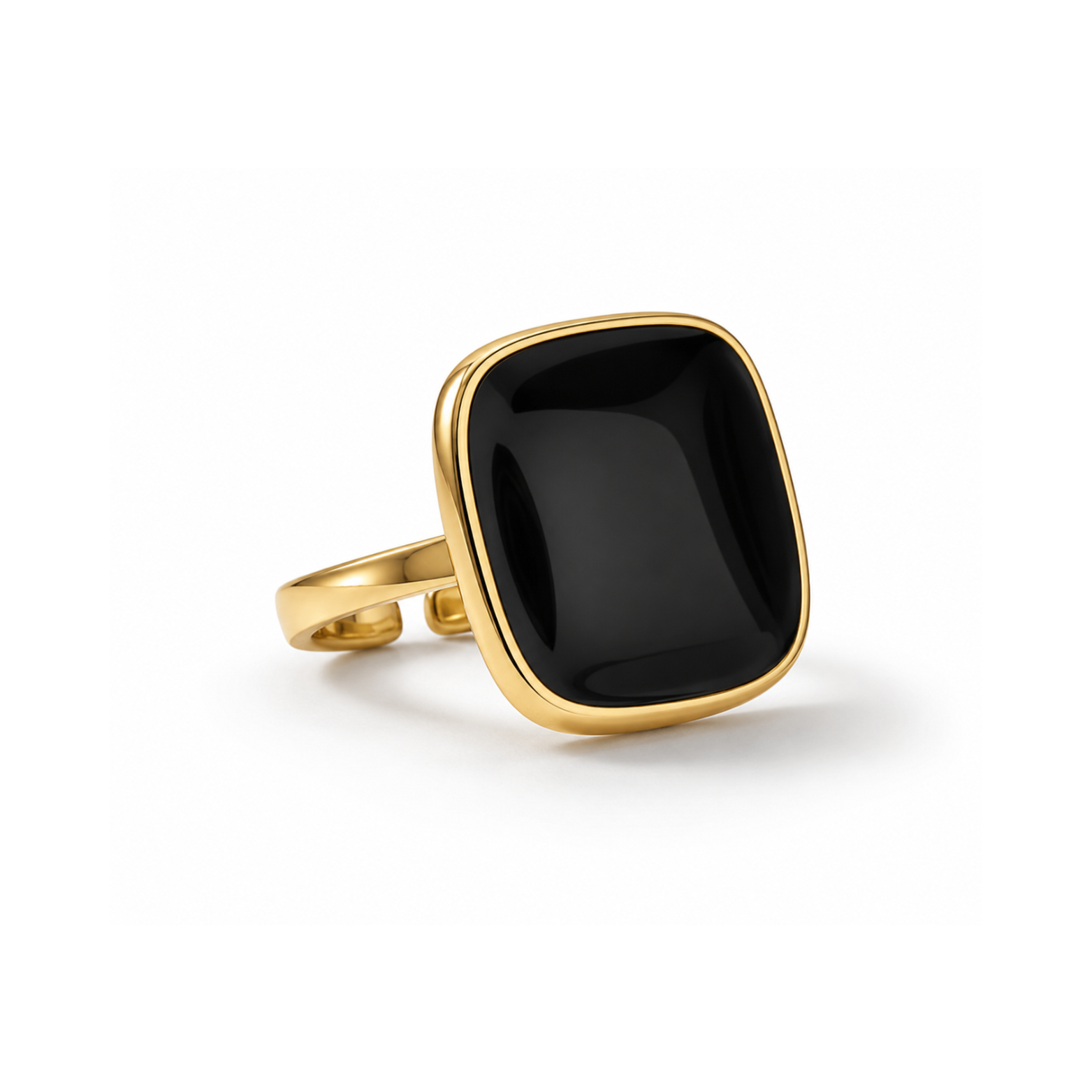 Black Bloom Charm Ring