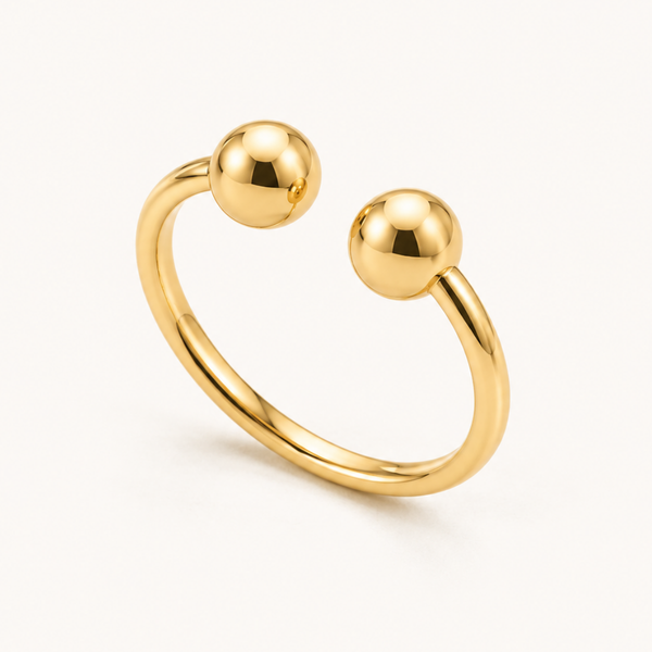 Golden Spherical Bypass Ring