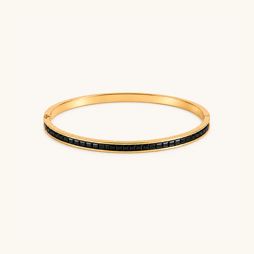 Black Edge Kada - 18k Gold (Demi Fine)