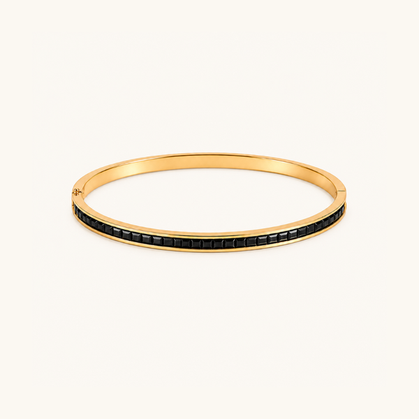 Black Edge Kada - 18k Gold (Demi Fine)