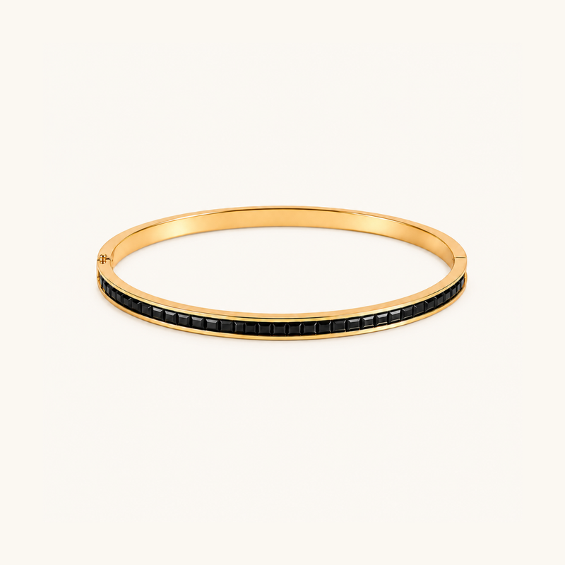 Black Edge Kada - 18k Gold (Demi Fine)