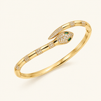 Emerald serpent Kada - 18k Gold ( Demi Fine )