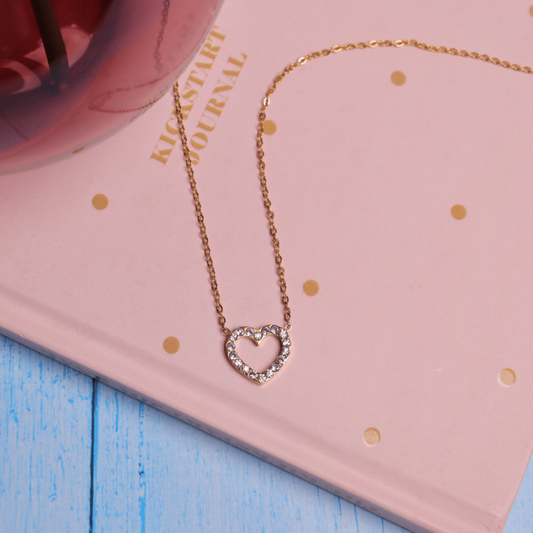 18k Gold Heart of Gem Necklace