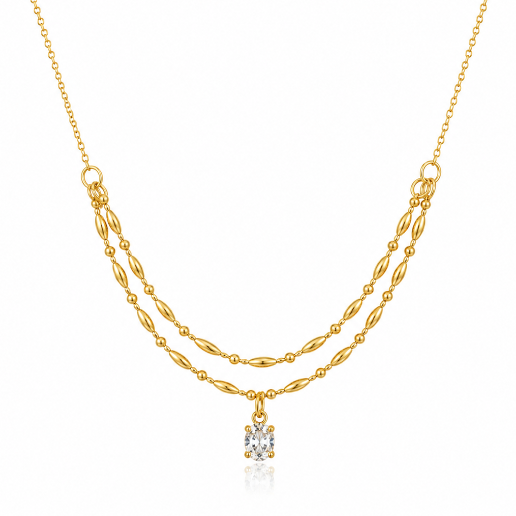 Zircon Muse Necklace - 18K Gold (Demi Fine)