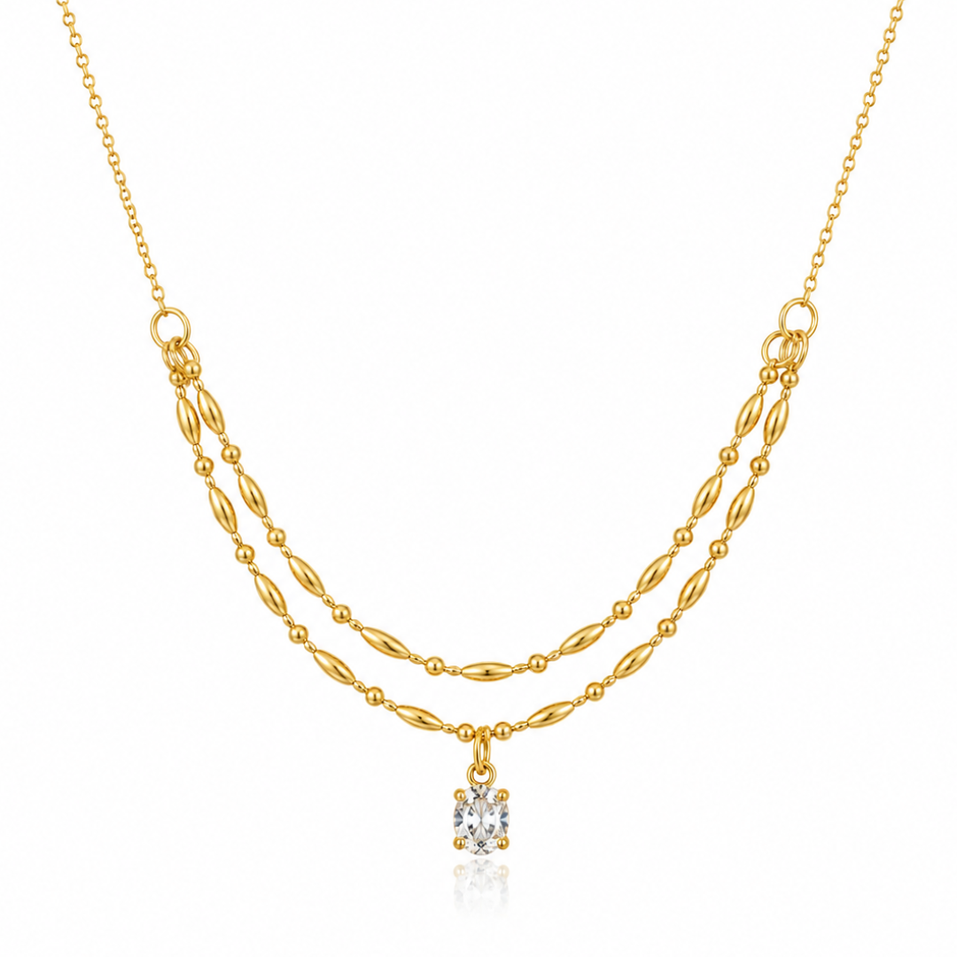 Zircon Muse Necklace - 18K Gold (Demi Fine)