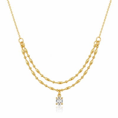 18k Gold-Plated Bauble Cluster Zircon Necklace