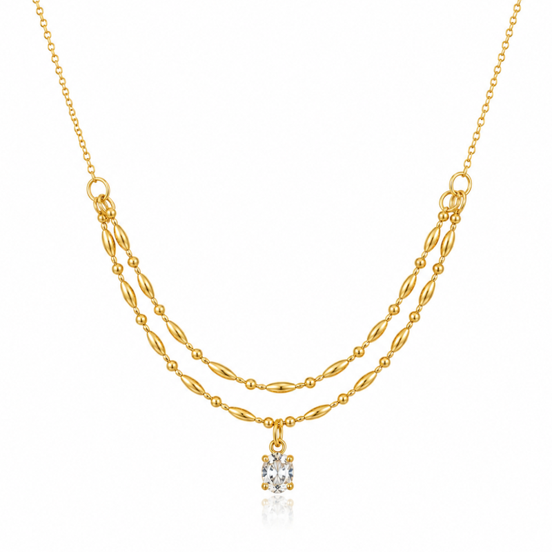 18k Gold-Plated Bauble Cluster Zircon Necklace