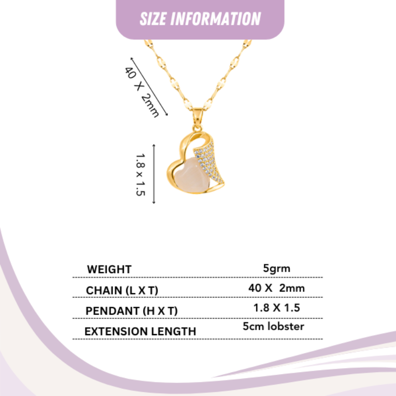 Halo Heart Zircon Diamond Necklace