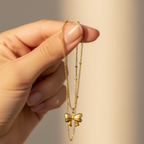 Bow Muse Necklace - 18K Gold (Demi Fine)