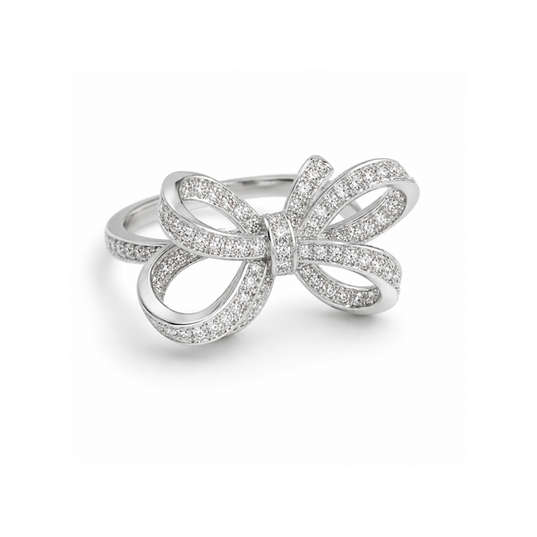 Zircon Ribbon Knot Ring