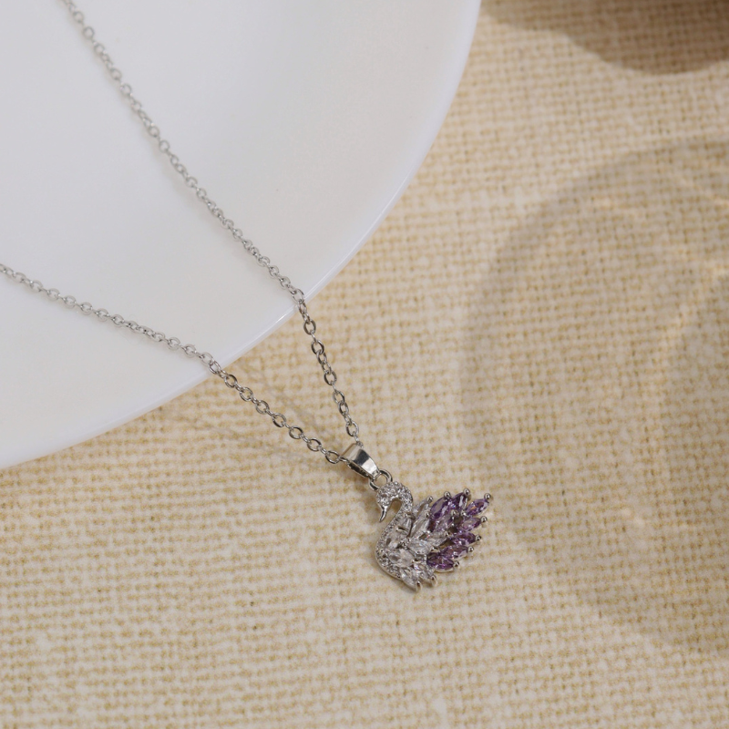 Amethyst Swan Necklace