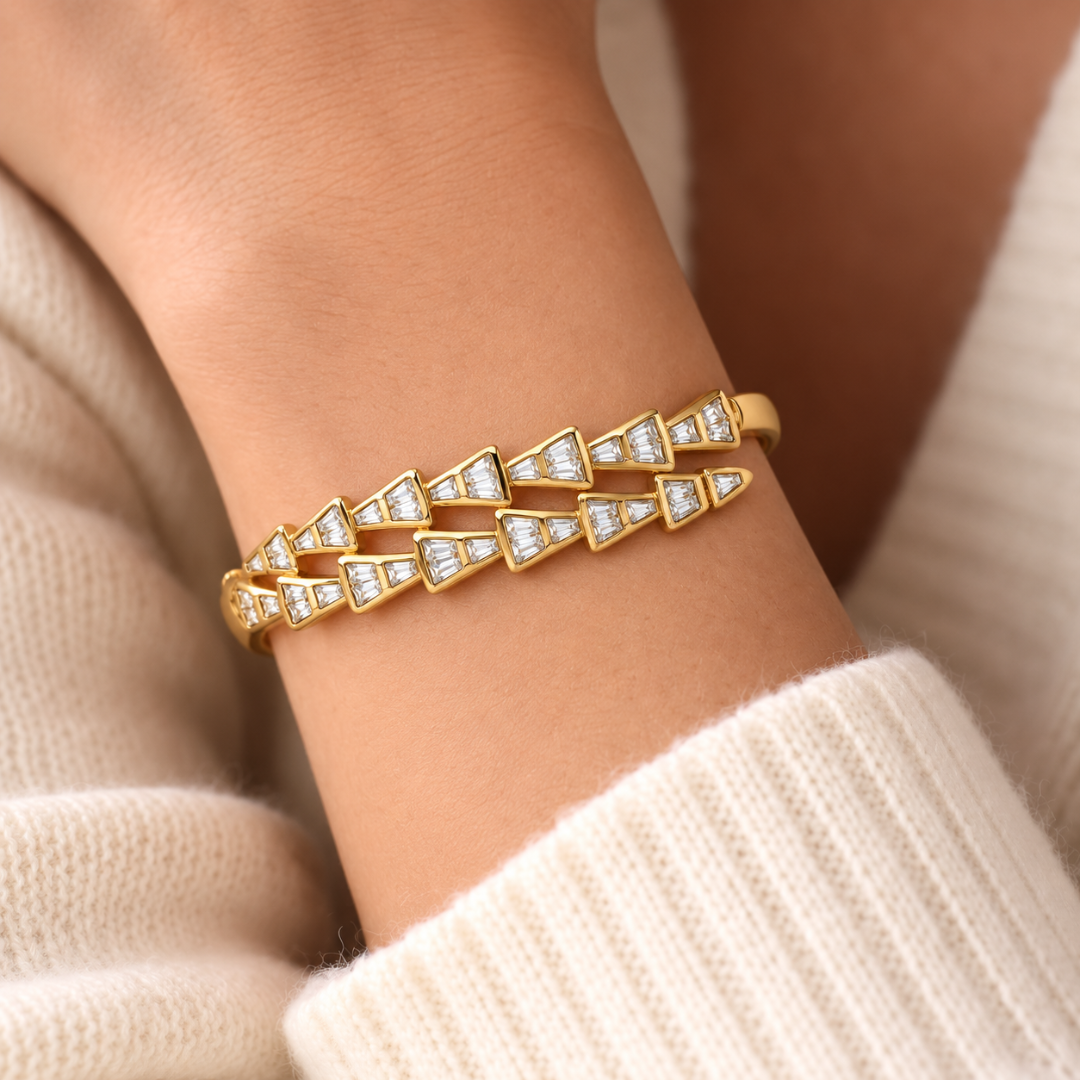 X Link Kada - 18k Gold ( Demi Fine )