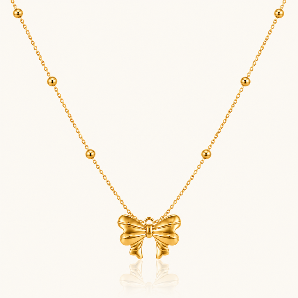 Bow Muse Necklace - 18K Gold (Demi Fine)