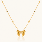 Bow Muse Necklace - 18K Gold (Demi Fine)