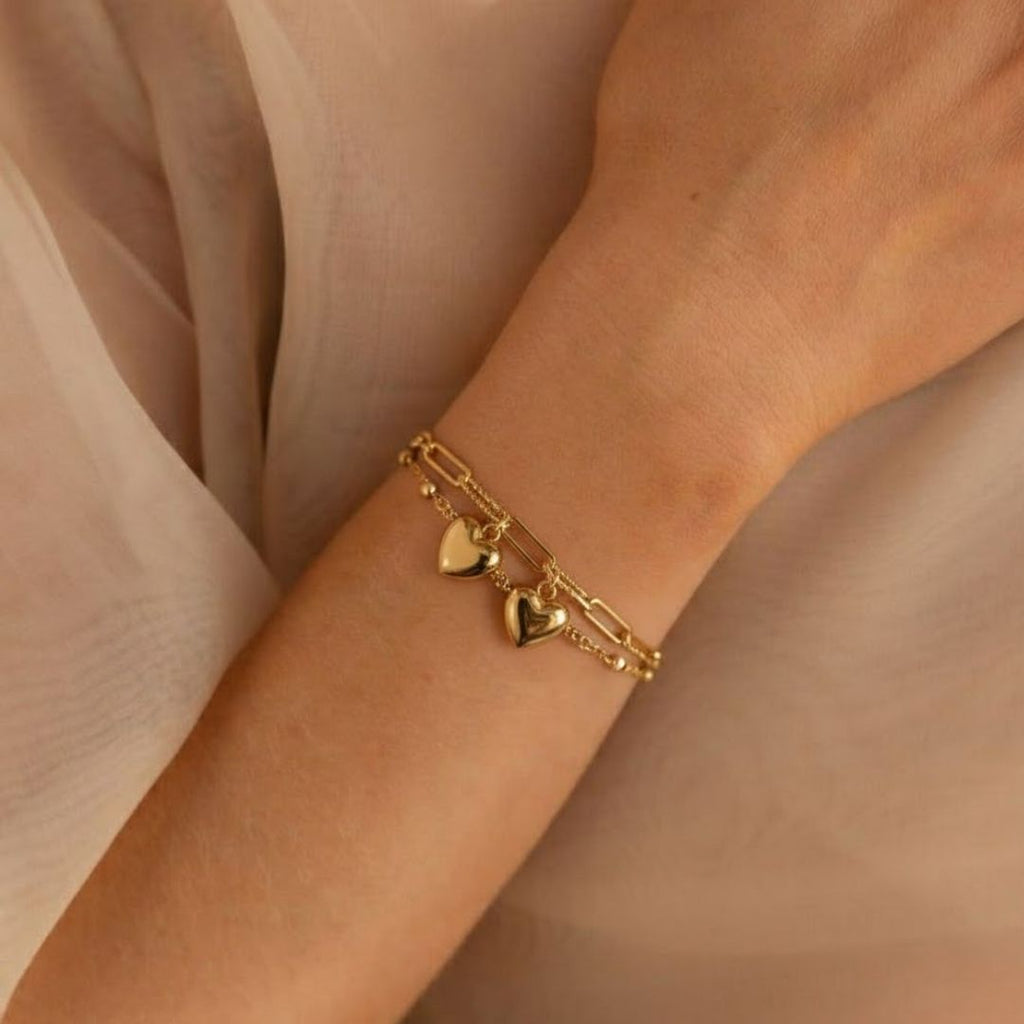 Double Layered Heart Bracelet