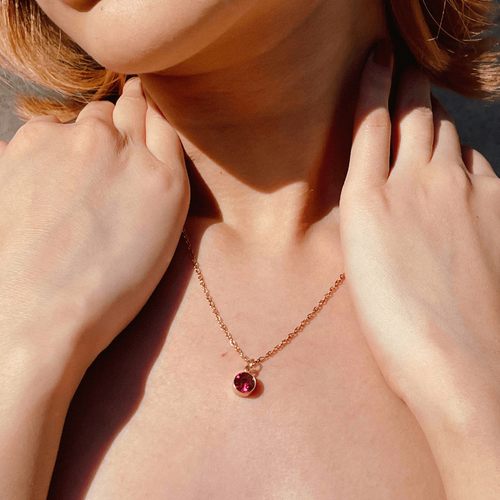 Birth Flower & Birth Stone Necklace