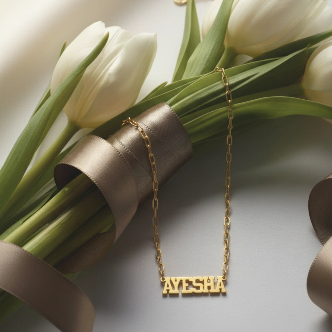 Bold Block Letter Custom Name Necklace