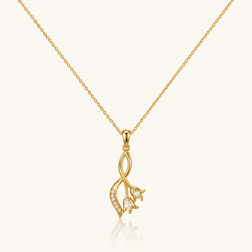 Tulip Grace Necklace - 18K Gold (Demi Fine)