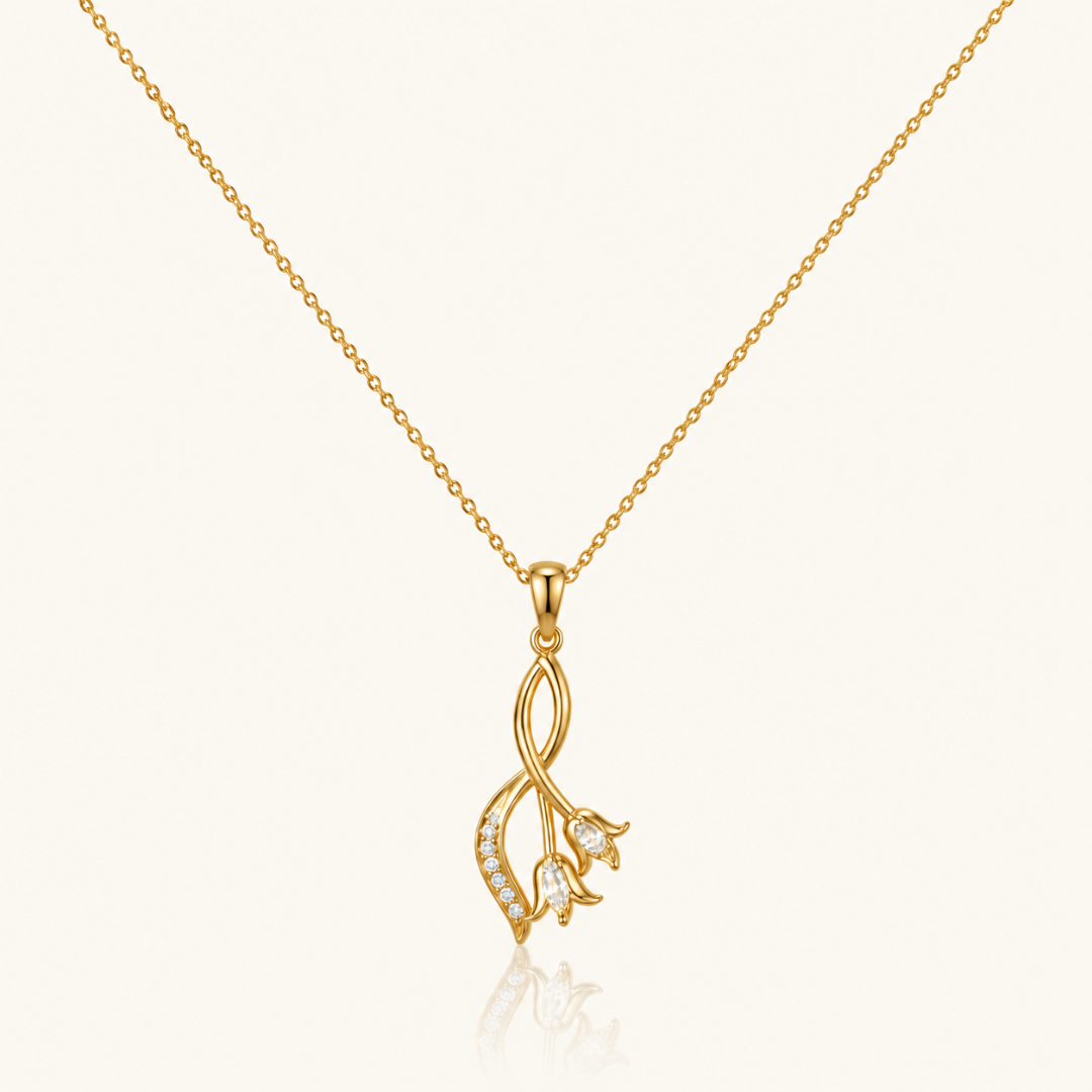 Tulip Grace Necklace - 18K Gold (Demi Fine)