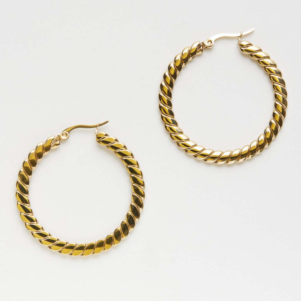 Spiral shine Hoops Earing