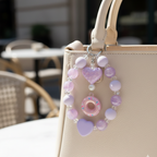 Lilac Heart Bead Mobile Charm