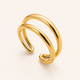 Golden Double Loop Ring - 18K (Demi Fine)
