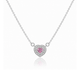 Pink zircon Halo Heart Necklace