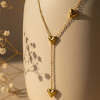 Heart Trail Necklace - 18K Gold (Demi Fine)