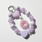 Lilac Heart Bead Mobile Charm
