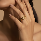 Twinkling Stars Ring - 18k carat gold ( demi fine )