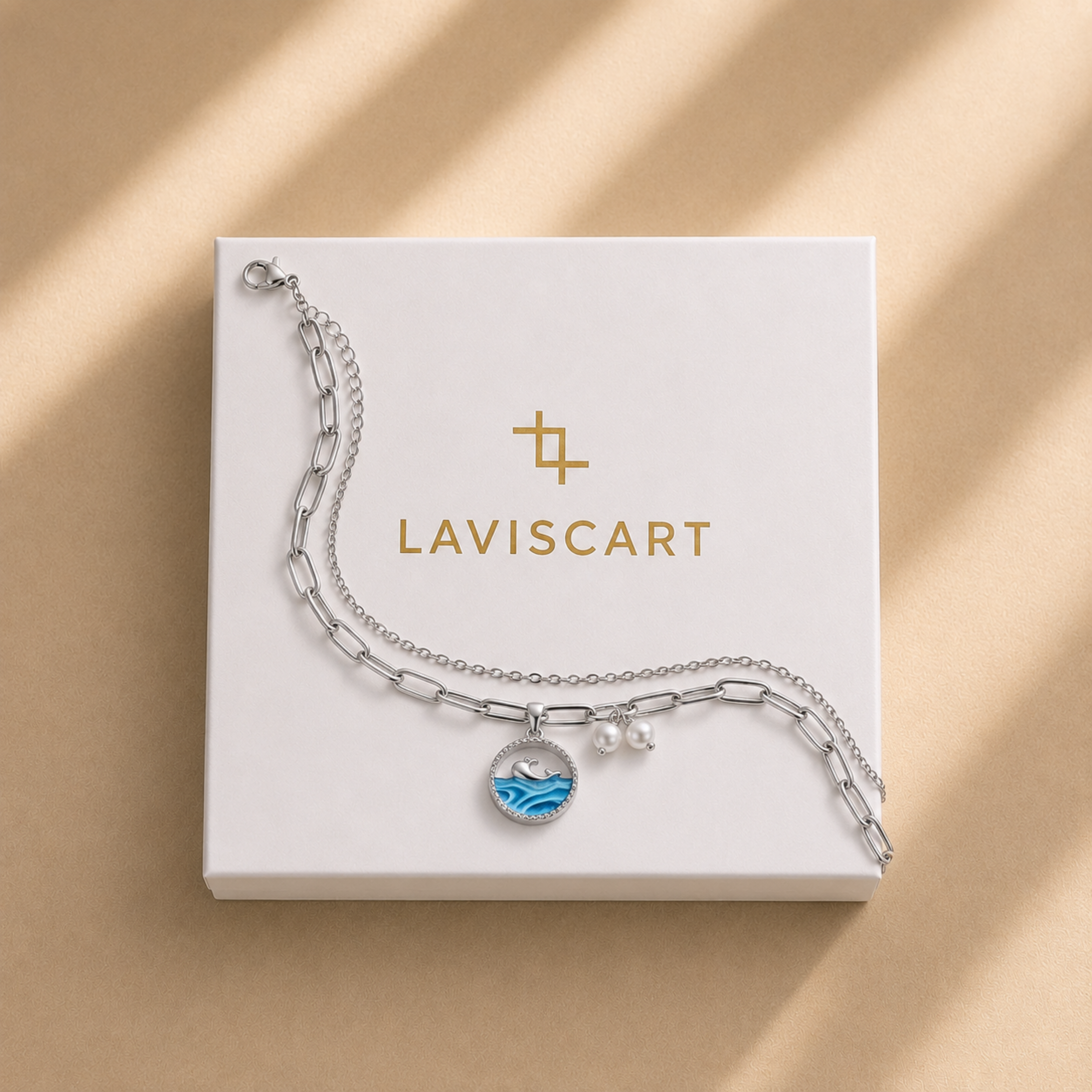 Dolphin Wave Charm Anklet