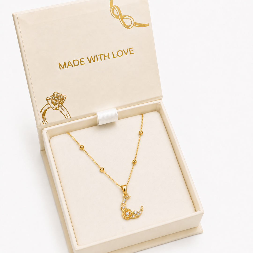 Moonlit Rose Pendant Necklace