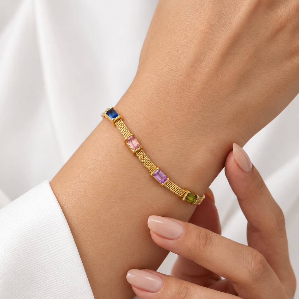 Candy Stone Bracelet - 18k Gold ( Demi Fine )