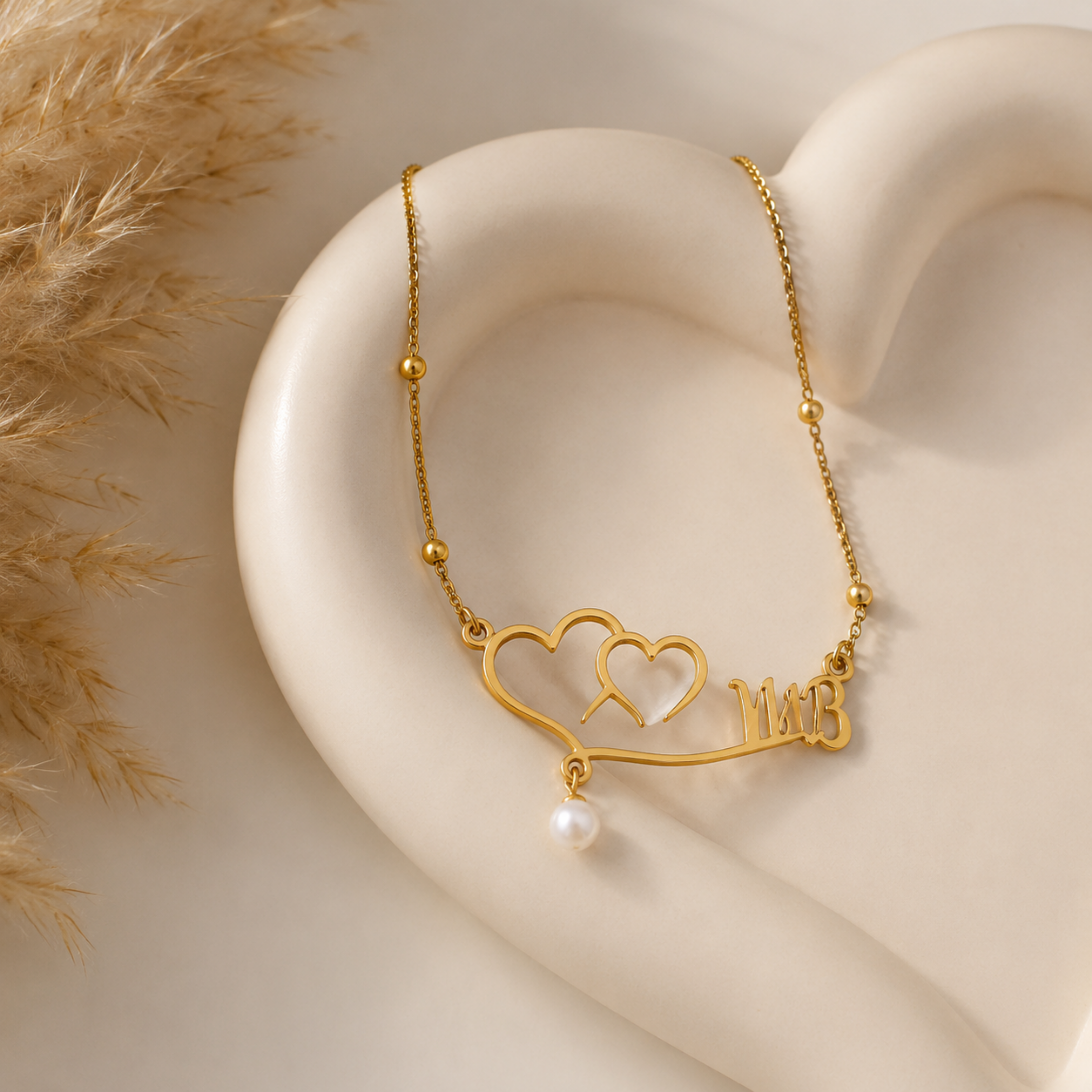 Heart Duo Name Necklace