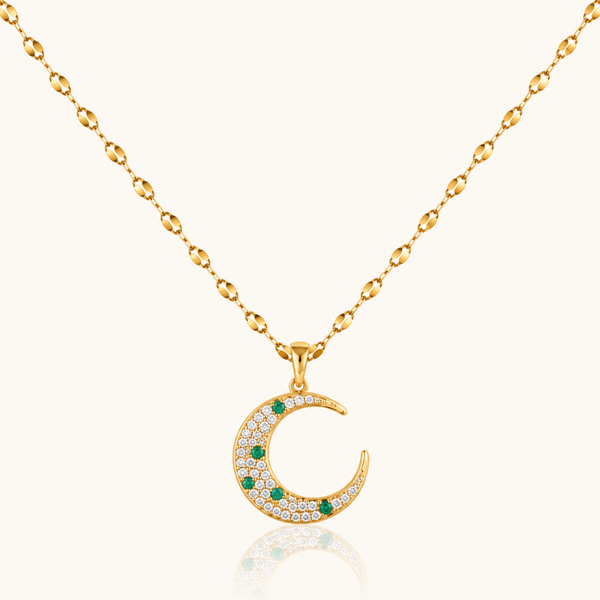 Moon Jewel Necklace - 18K Gold (Demi Fine)