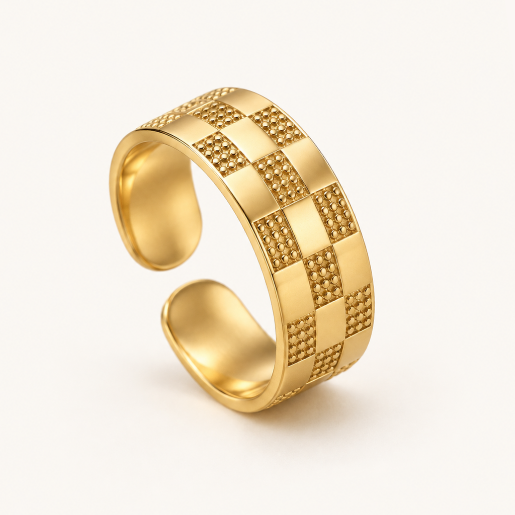 Golden Mosaic Ring - 18k Gold (Demi Fine)