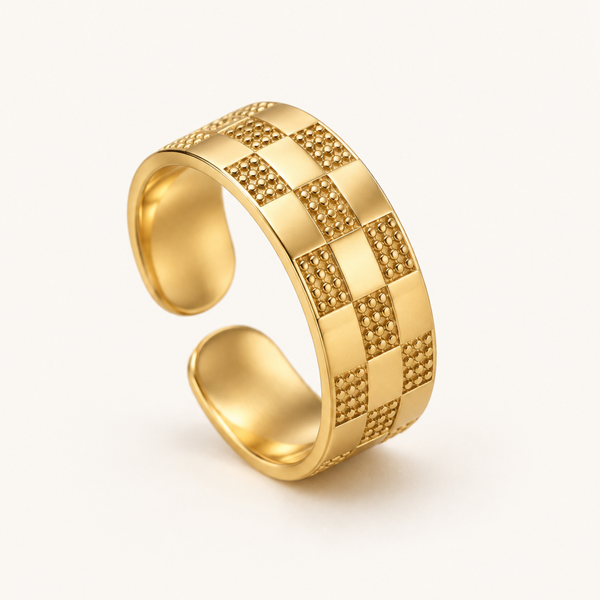 Golden Mosaic Ring - 18k Gold (Demi Fine)