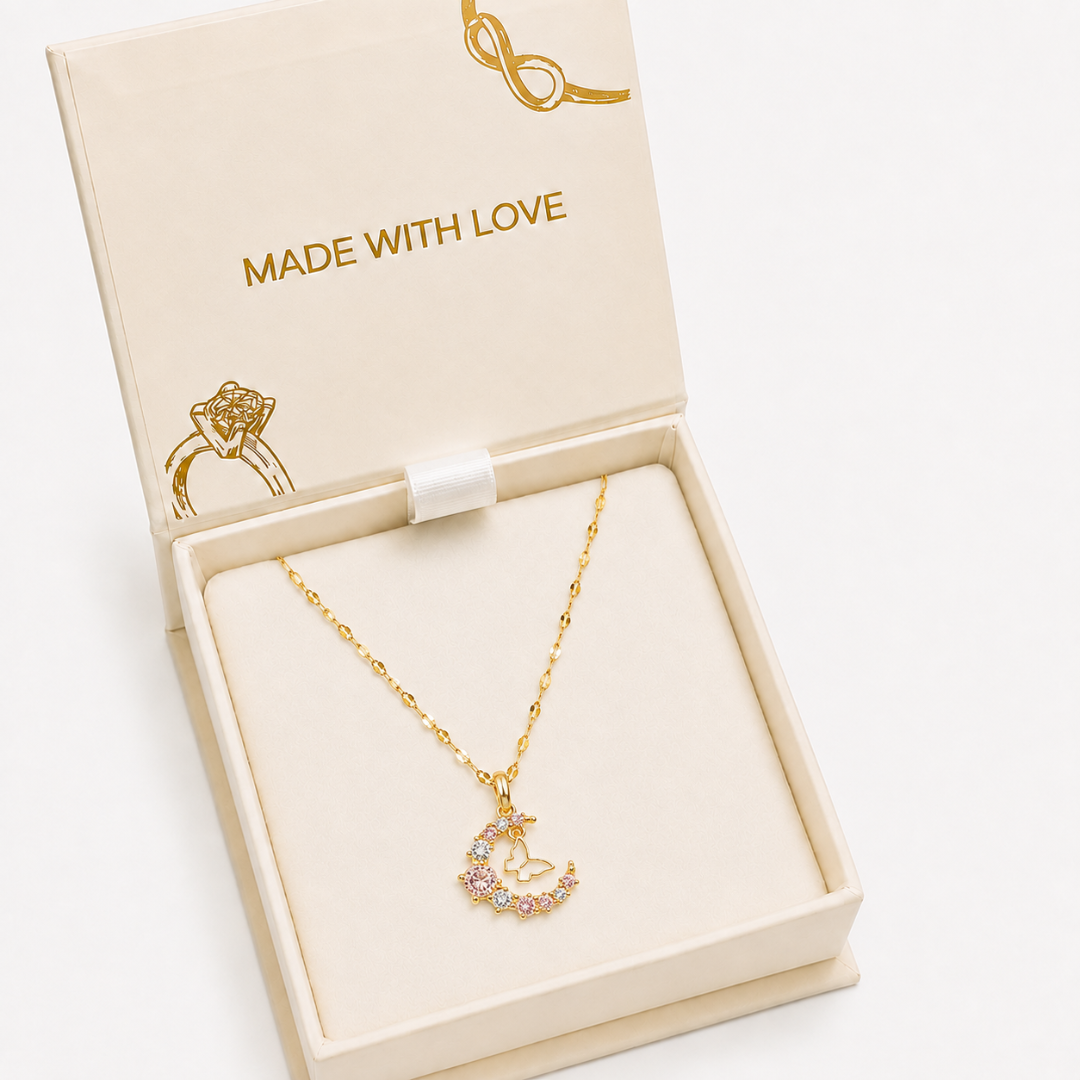 Moonlit Butterfly Pendant Necklace
