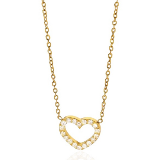 18k Gold Heart of Gem Necklace