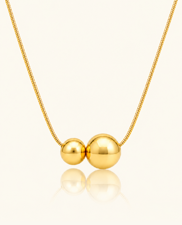 Twin glow Necklace - 18K Gold ( Demi Fine )