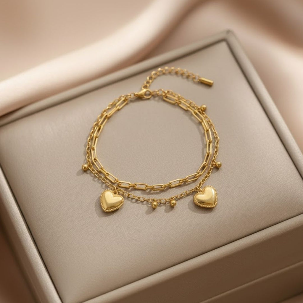 Double Layered Heart Bracelet