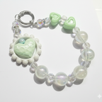 Mint Heart Daisy Charm