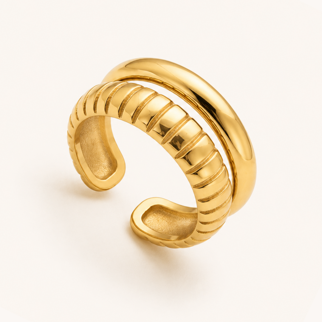 Double Curve ring - 18k Gold (Demi Fine)