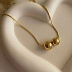 Twin glow Necklace - 18K Gold ( Demi Fine )