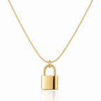 Golden Lock Necklace - 18k Gold (Demi Fine)