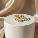 Triple Bead Ring - 18k Gold (Demi Fine)